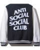 Men's Black and White Anti Social Social Club Bomber Varsity Jacket Men's Black and White Anti Social Social Club Bomber Varsity Jacket