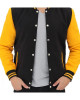 Men's Black and Yellow Baseball Varsity Jacket Men's Black and Yellow Baseball Varsity Jacket