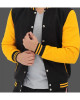 Men's Black and Yellow Baseball Varsity Jacket Men's Black and Yellow Baseball Varsity Jacket