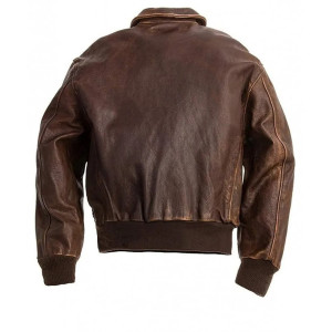 Men's Brown Real A2 Flight Pilot Bomber Distressed Cow Leather Jacket