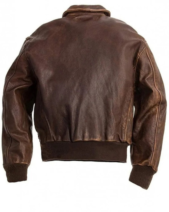 Men's Brown Real A2 Flight Pilot Bomber Distressed Cow Leather Jacket Men's Brown Real A2 Flight Pilot Bomber Distressed Cow Leather Jacket