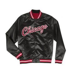 Men's Chicago Bulls Satin Bomber Jacket