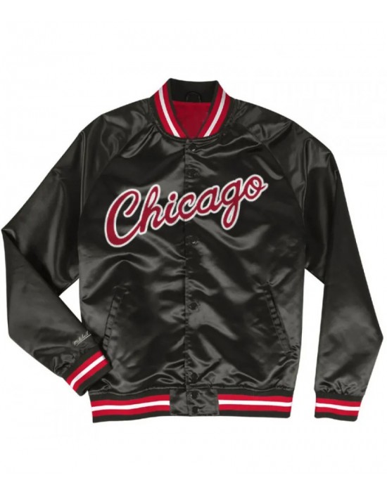 Men's Chicago Bulls Satin Bomber Jacket