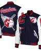 Men's Cleveland Guardians Mash Up Logo Varsity Navy Jacket Men's Cleveland Guardians Mash Up Logo Varsity Navy Jacket