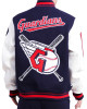Men's Cleveland Guardians Mash Up Logo Varsity Navy Jacket Men's Cleveland Guardians Mash Up Logo Varsity Navy Jacket
