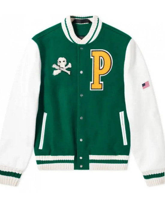 Men's College Palm Angels Green Varsity Jacket Men's College Palm Angels Green Varsity Jacket