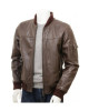 Men's Dark Brown Classic Elegant Leather Bomber Jacket Men's Dark Brown Classic Elegant Leather Bomber Jacket