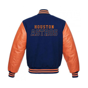 Men's Houston Astros Blue and Orange Varsity Jacket