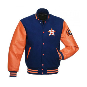 Men's Houston Astros Blue and Orange Varsity Jacket