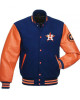 Men's Houston Astros Blue and Orange Varsity Jacket Men's Houston Astros Blue and Orange Varsity Jacket