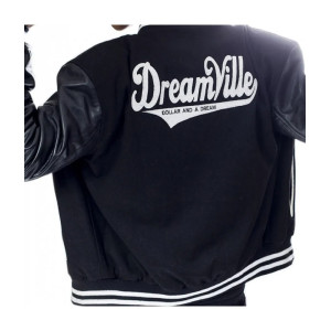 Men's J Cole Dreamville Tour Bomber Varsity Black Jacket