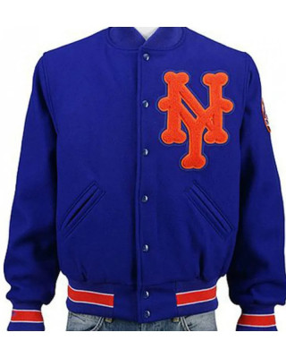 Men's New York NY Mets Blue Wool Jacket