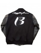 Men's Ruff Ryders Black Varsity Studded Jacket