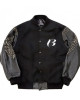 Men's Ruff Ryders Black Varsity Studded Jacket Men's Ruff Ryders Black Varsity Studded Jacket