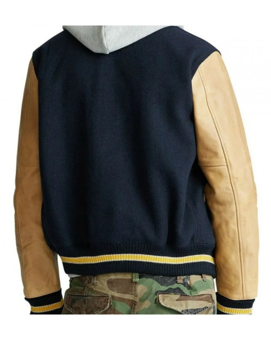 Men's State Champs Blue and Brown Varsity Jacket Men's State Champs Blue and Brown Varsity Jacket