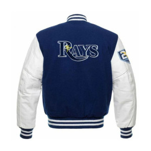 Men's Tampa Bay Rays Letterman Blue and White Jacket
