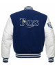Men's Tampa Bay Rays Letterman Blue and White Jacket Men's Tampa Bay Rays Letterman Blue and White Jacket