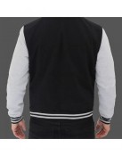 Men's Varsity Black and Gray Baseball Bomber Jacket