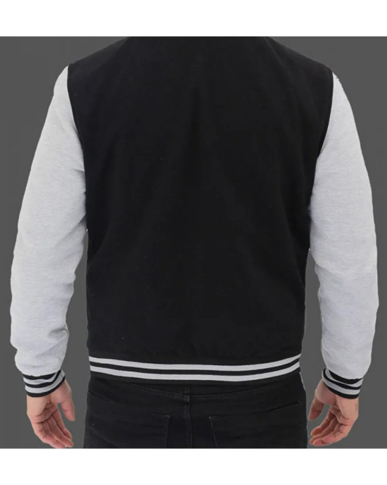 Men's Varsity Black and Gray Baseball Bomber Jacket Men's Varsity Black and Gray Baseball Bomber Jacket