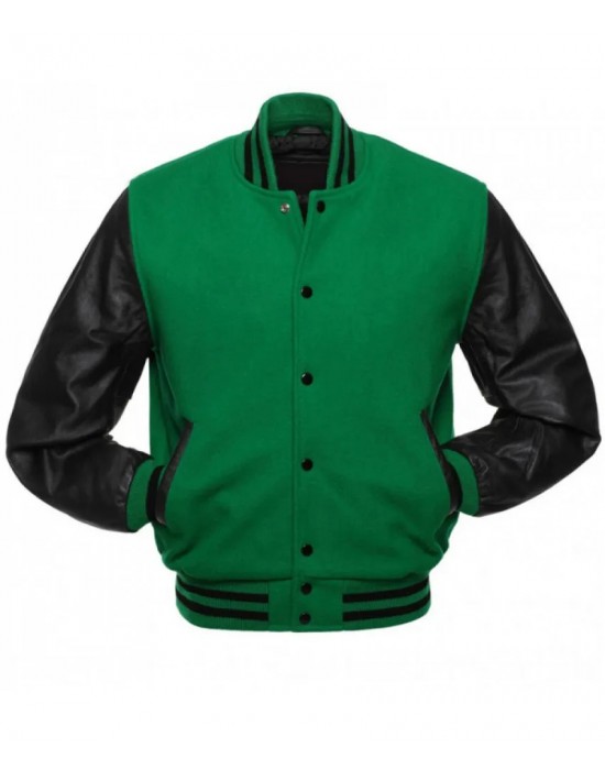 Men's Varsity Black and Green Jacket