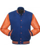 Men's Varsity Orange and Royal Blue Letterman Jacket Men's Varsity Orange and Royal Blue Letterman Jacket