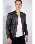 Mens 2 In 1 Thor Vintage Moto Quilted Leather Jacket