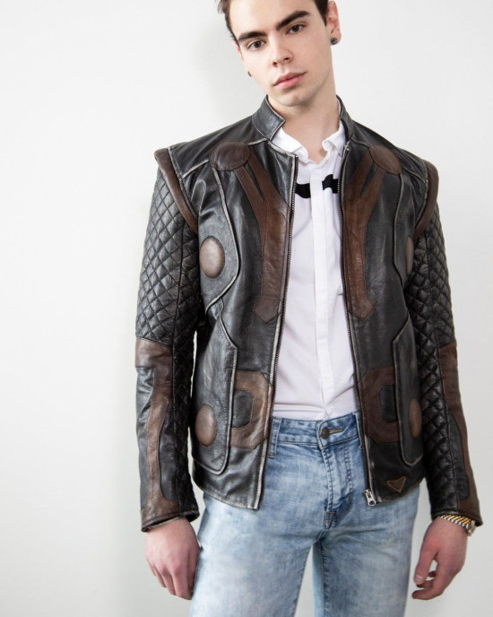 Mens 2 In 1 Thor Vintage Moto Quilted Leather Jacket