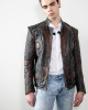 Mens 2 In 1 Thor Vintage Moto Quilted Leather Jacket