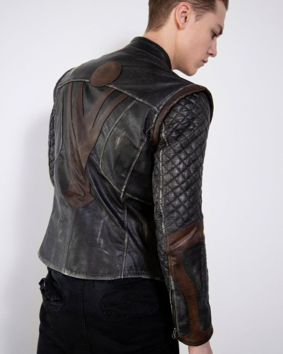 Mens 2 In 1 Thor Vintage Moto Quilted Leather Jacket