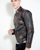 Mens 2 In 1 Thor Vintage Moto Quilted Leather Jacket