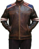 Mens American Flag Brown Leather Jacket Mens American Flag Brown Leather Jacket
