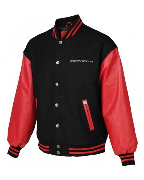 Mens Baseball Corvette Varsity Round Collar Bomber Letterman Jacket Mens Baseball Corvette Varsity Round Collar Bomber Letterman Jacket