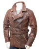 Mens Belted Brown Long Length Leather Coat Mens Belted Brown Long Length Leather Coat