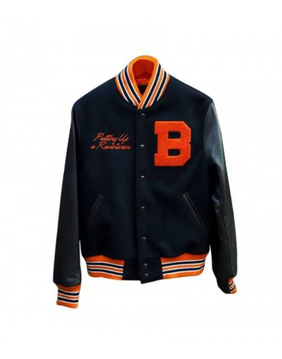 Mens Black Resistance Varsity Jacket