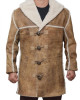 Mens Bohannon Distressed Windbreaker Toggle Closure Suede Shearling Coat Mens Bohannon Distressed Windbreaker Toggle Closure Suede Shearling Coat