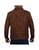 Mens Dark Brown Suede Leather Jacket