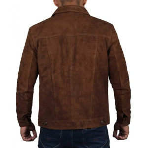 Mens Dark Brown Suede Leather Jacket