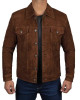 Mens Dark Brown Suede Leather Jacket