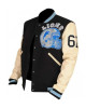 Mens Eddie Murphy Detroit Lions Beverly Hills Cop Axel Foley Letterman Varsity Leather Jacket