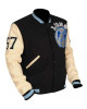 Mens Eddie Murphy Detroit Lions Beverly Hills Cop Axel Foley Letterman Varsity Leather Jacket