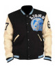 Mens Eddie Murphy Detroit Lions Beverly Hills Cop Axel Foley Letterman Varsity Leather Jacket