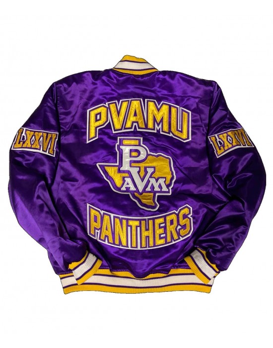 Men’s Embroidered Prairie View A&M University Purple Jacket