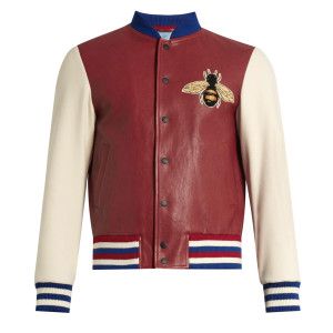 Mens J Hope Blind for Love Leather Bomber Jacket
