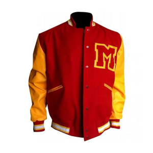 Mens Michael Jackson Thriller M Logo Varsity Letterman Jacket