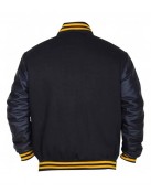 Mens Pittsburgh Pirates P Logo Baseball Majestic Varsity Black Letterman Bomber Jacket