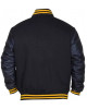 Mens Pittsburgh Pirates P Logo Baseball Majestic Varsity Black Letterman Bomber Jacket