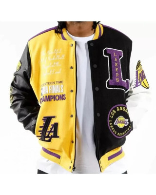 Mens Pro Standard Los Angeles LAKERS LOGO Varsity Jacket