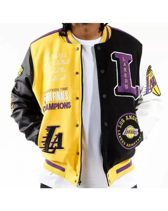 Mens Pro Standard Los Angeles LAKERS LOGO Varsity Jacket