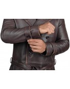 Mens Rorschach Distressed Brown Travelling Winter Long Trench Leather Coat