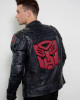 Mens Transformers Autobot Shield Black Armor Leather Jacket